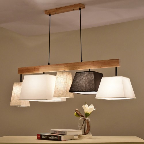 Modern Deckenlampe Holz Pendelleuchte Esstisch Deckenleuchte Wohnzimmer Lampe E27 Decke Kronleuchter Balkon Schlafzimmer